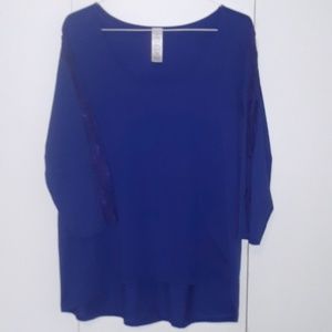 Avon royal blue lovely lace tunic sz 1X